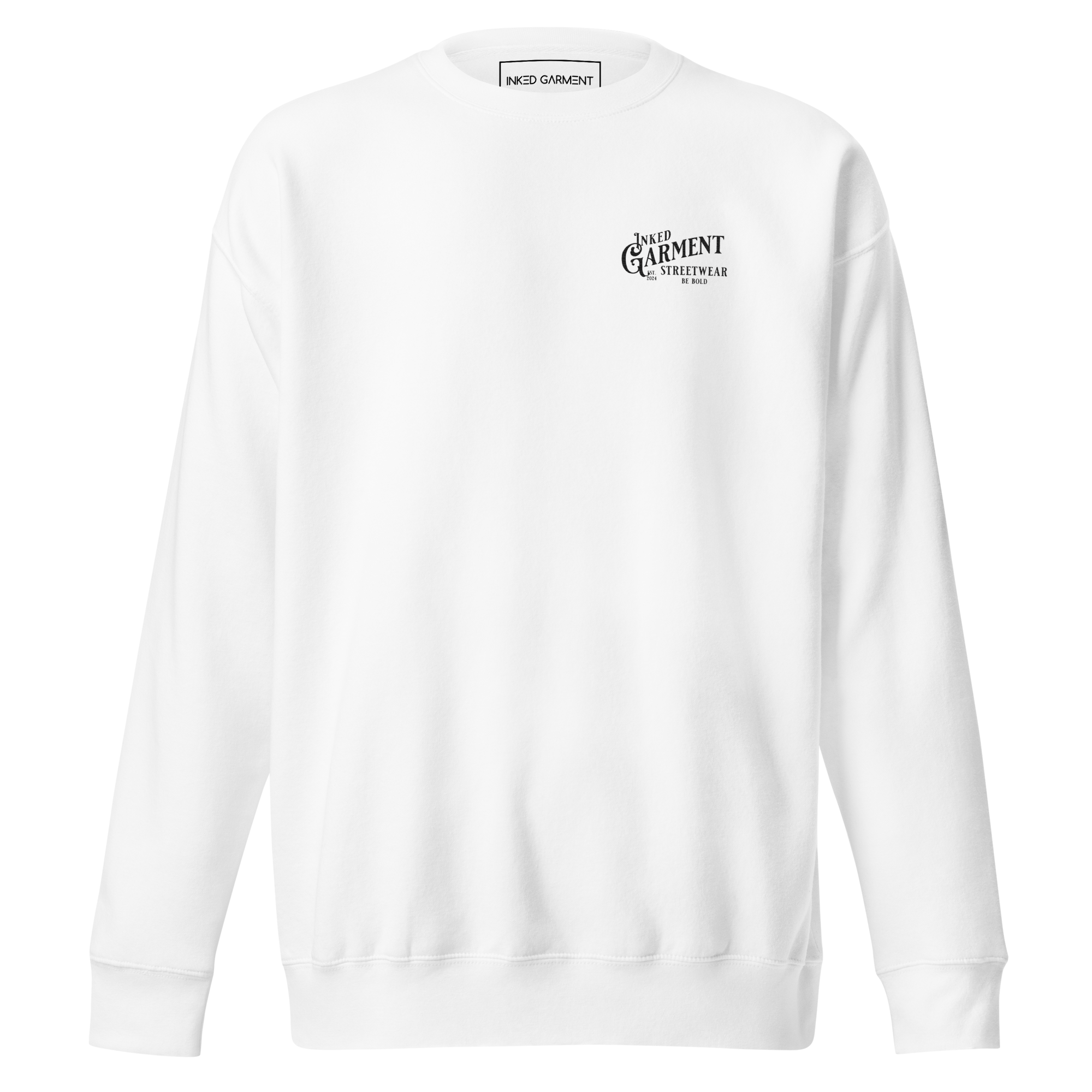 Unisex Premium Sweatshirt White/Black Logo (Embroidered)