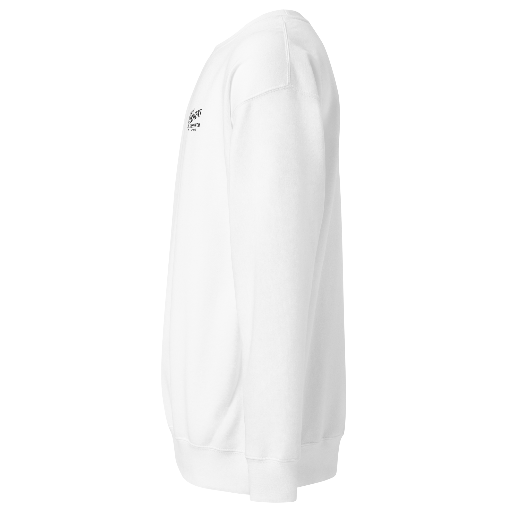 Unisex Premium Sweatshirt White/Black Logo (Embroidered)