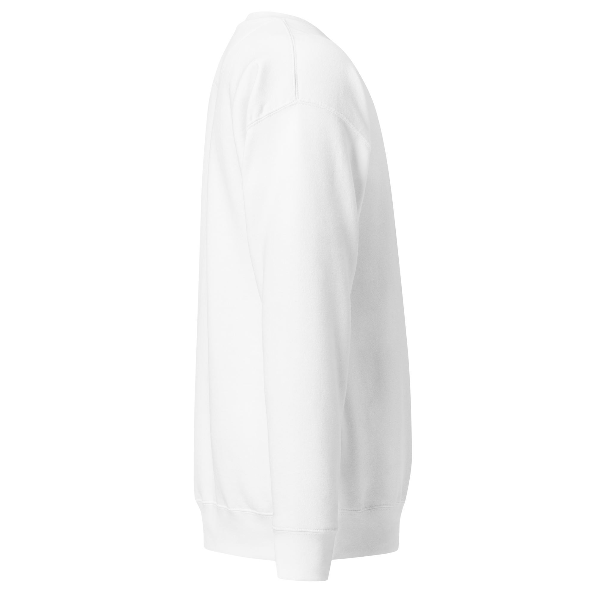 Unisex Premium Sweatshirt White/Black Logo (Embroidered)
