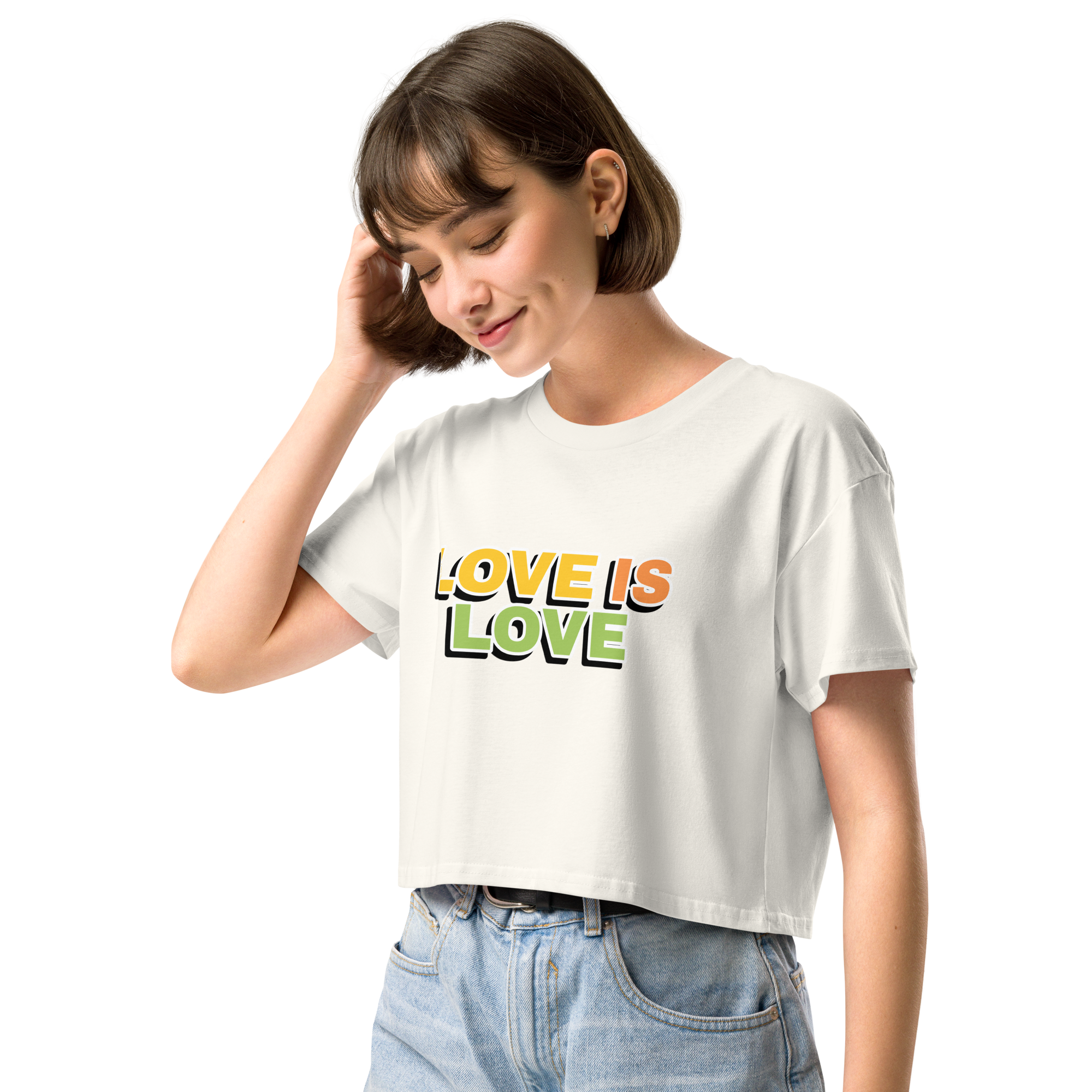 Love is Love Basic Crop Top