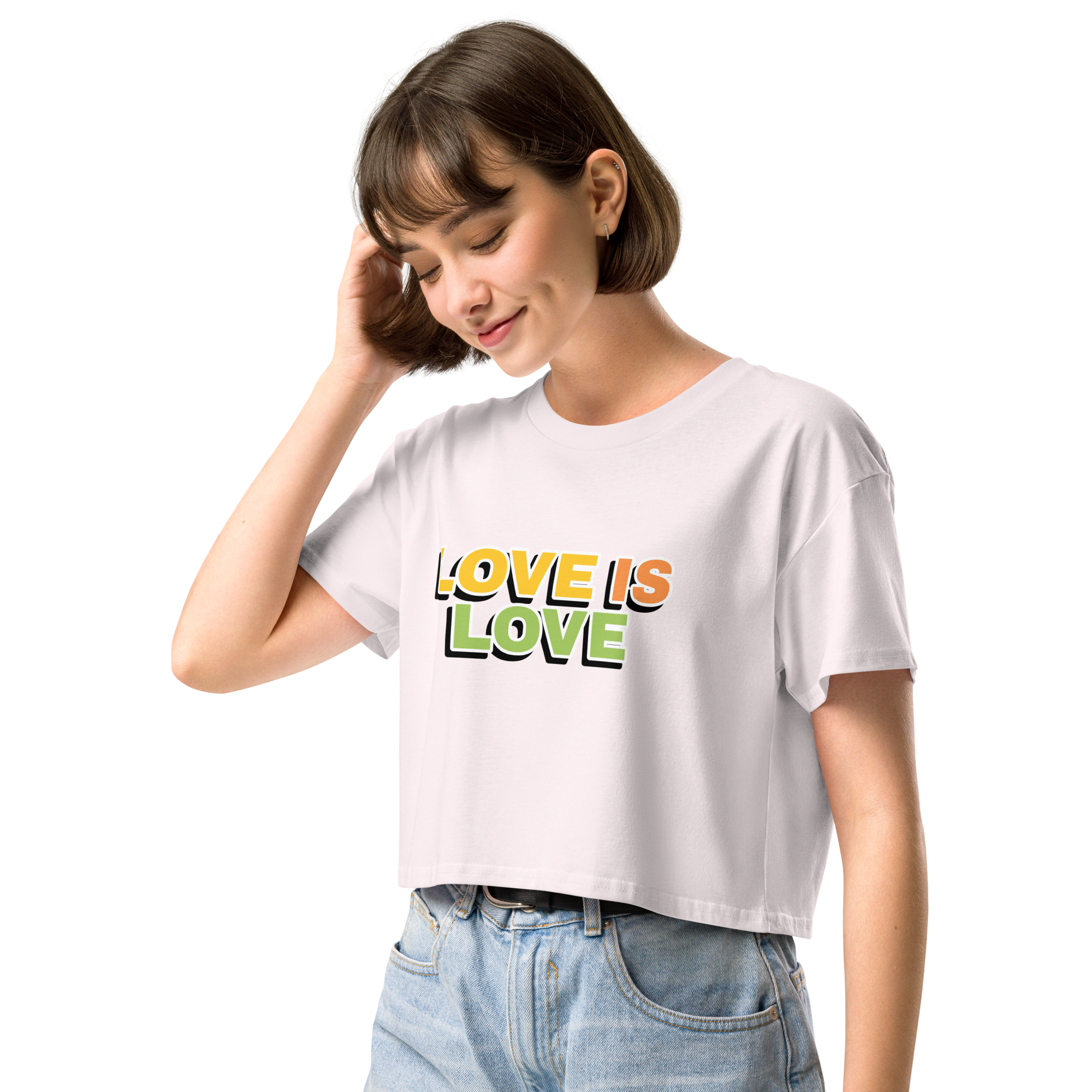 Love is Love Basic Crop Top