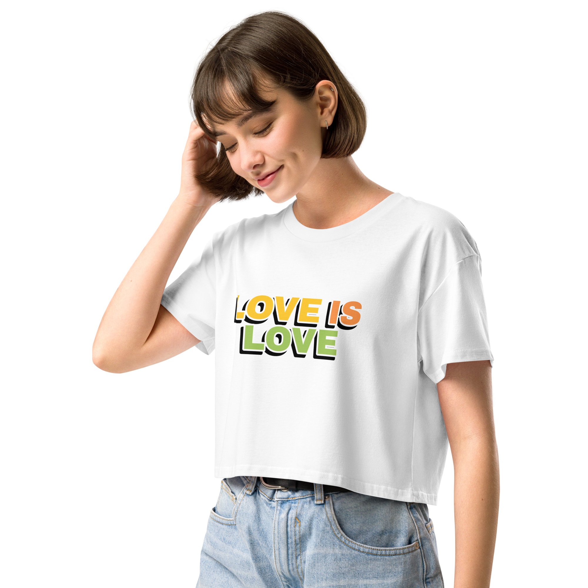 Love is Love Basic Crop Top