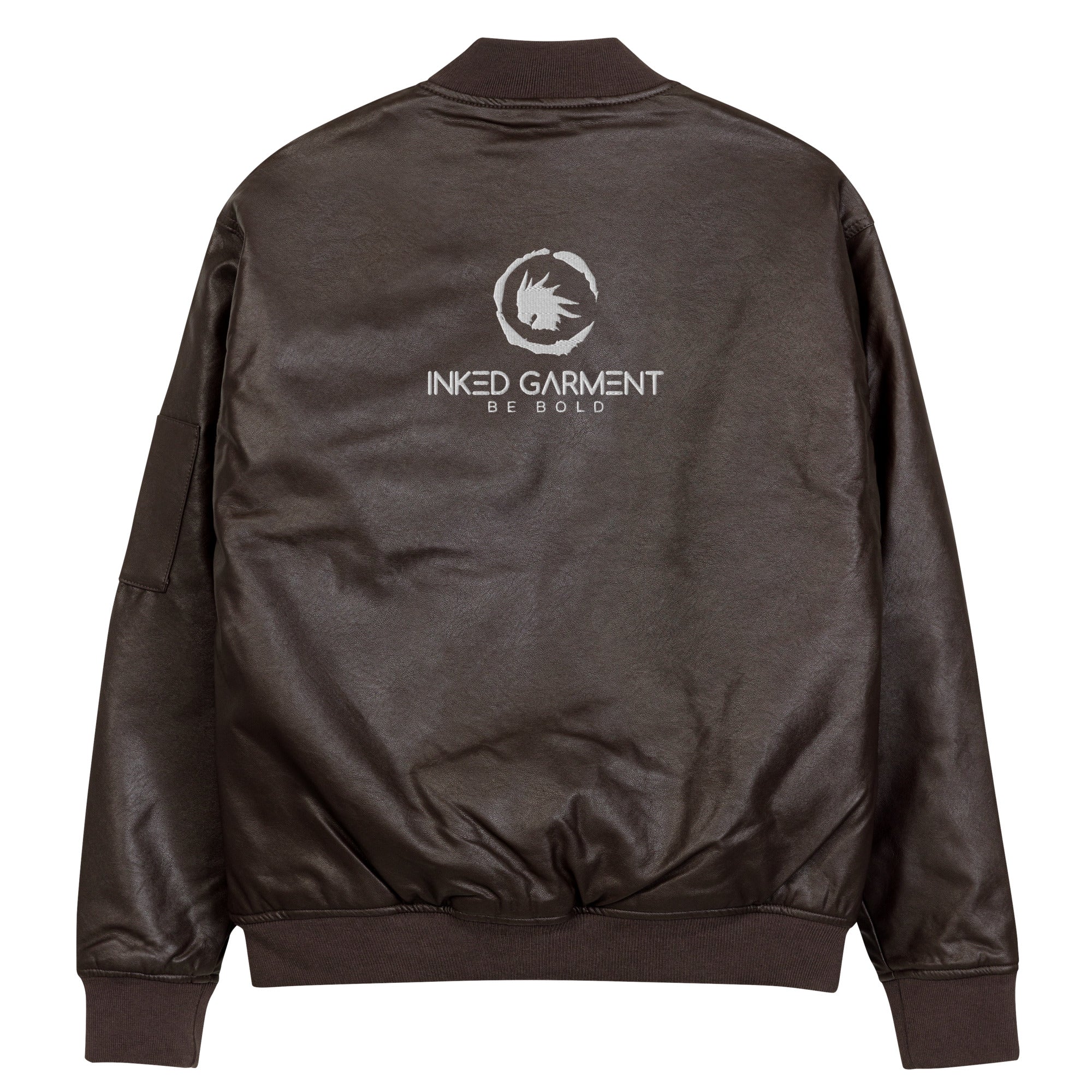 The Classic IGS PU Leather Bomber Jacket | Brown