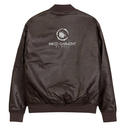 The Classic IGS PU Leather Bomber Jacket | Brown