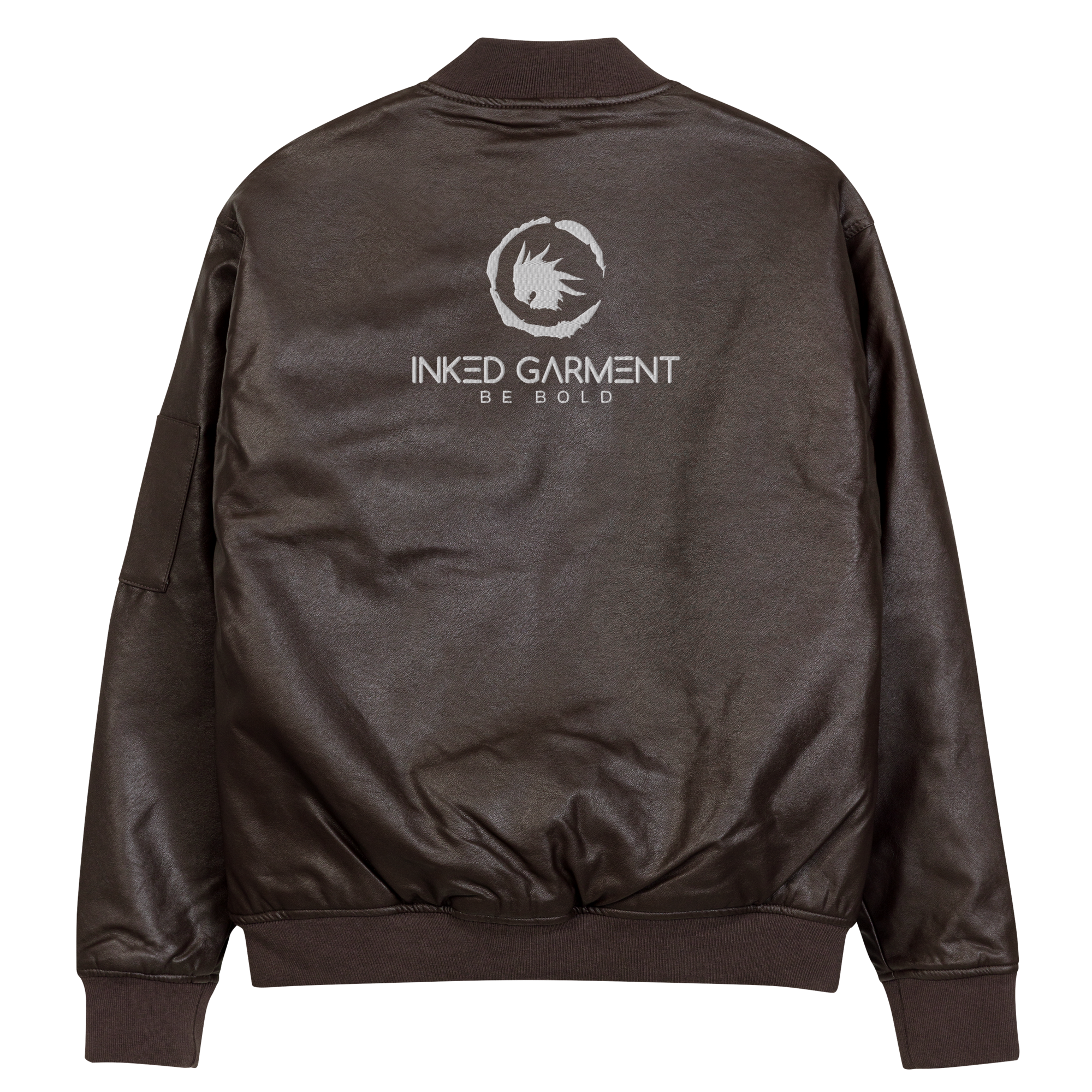 The Classic IGS PU Leather Bomber Jacket | Brown