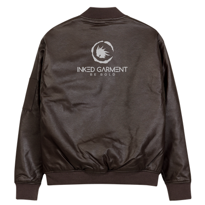 The Classic IGS PU Leather Bomber Jacket | Brown