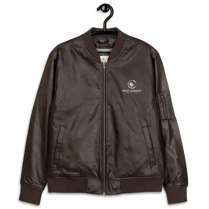 The Classic IGS PU Leather Bomber Jacket | Brown