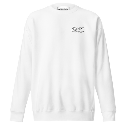Unisex Premium Sweatshirt White/Black Logo (Embroidered)