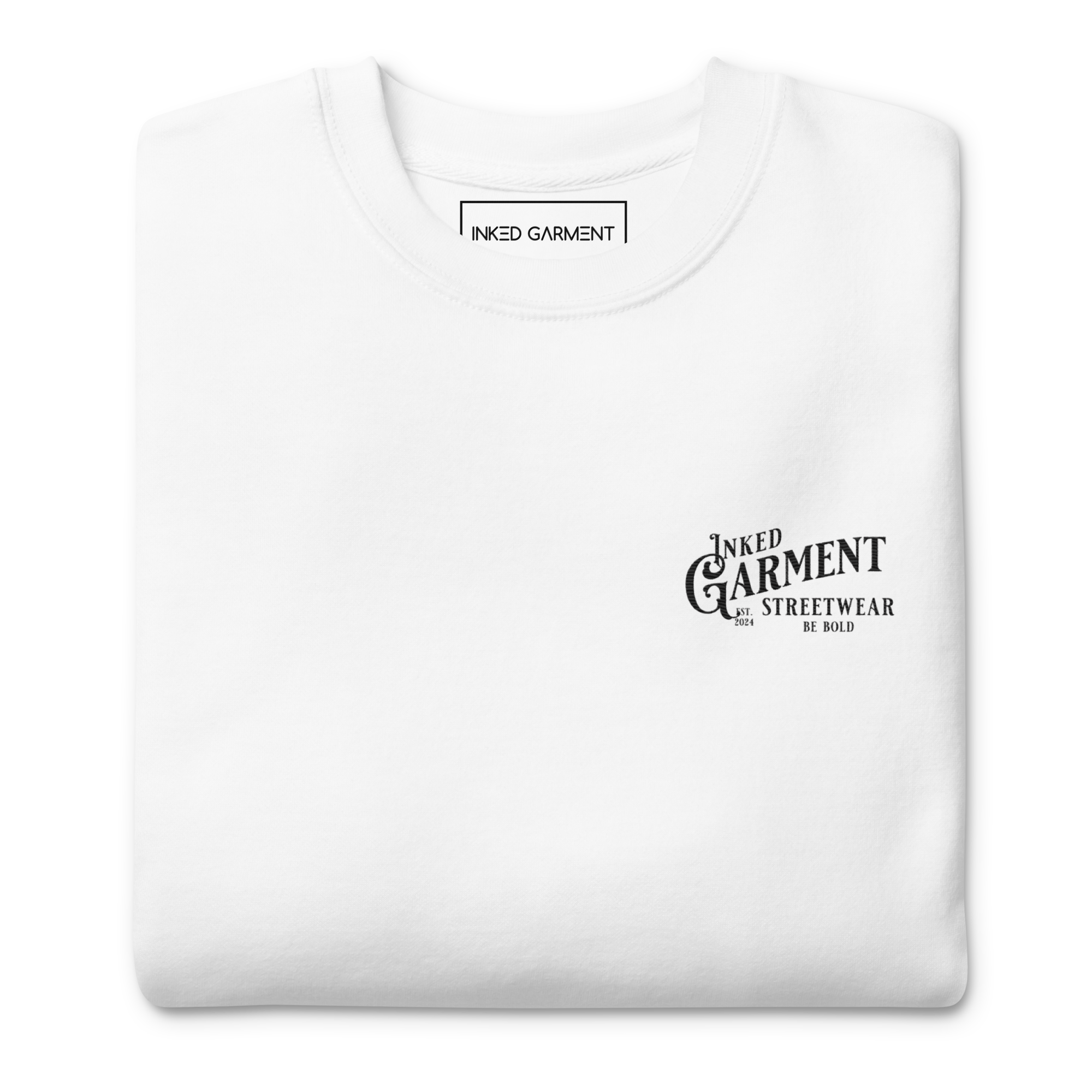 Unisex Premium Sweatshirt White/Black Logo (Embroidered)