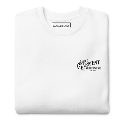 Unisex Premium Sweatshirt White/Black Logo (Embroidered)