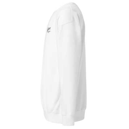 Unisex Premium Sweatshirt White/Black Logo (Embroidered)