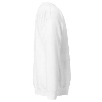Unisex Premium Sweatshirt White/Black Logo (Embroidered)