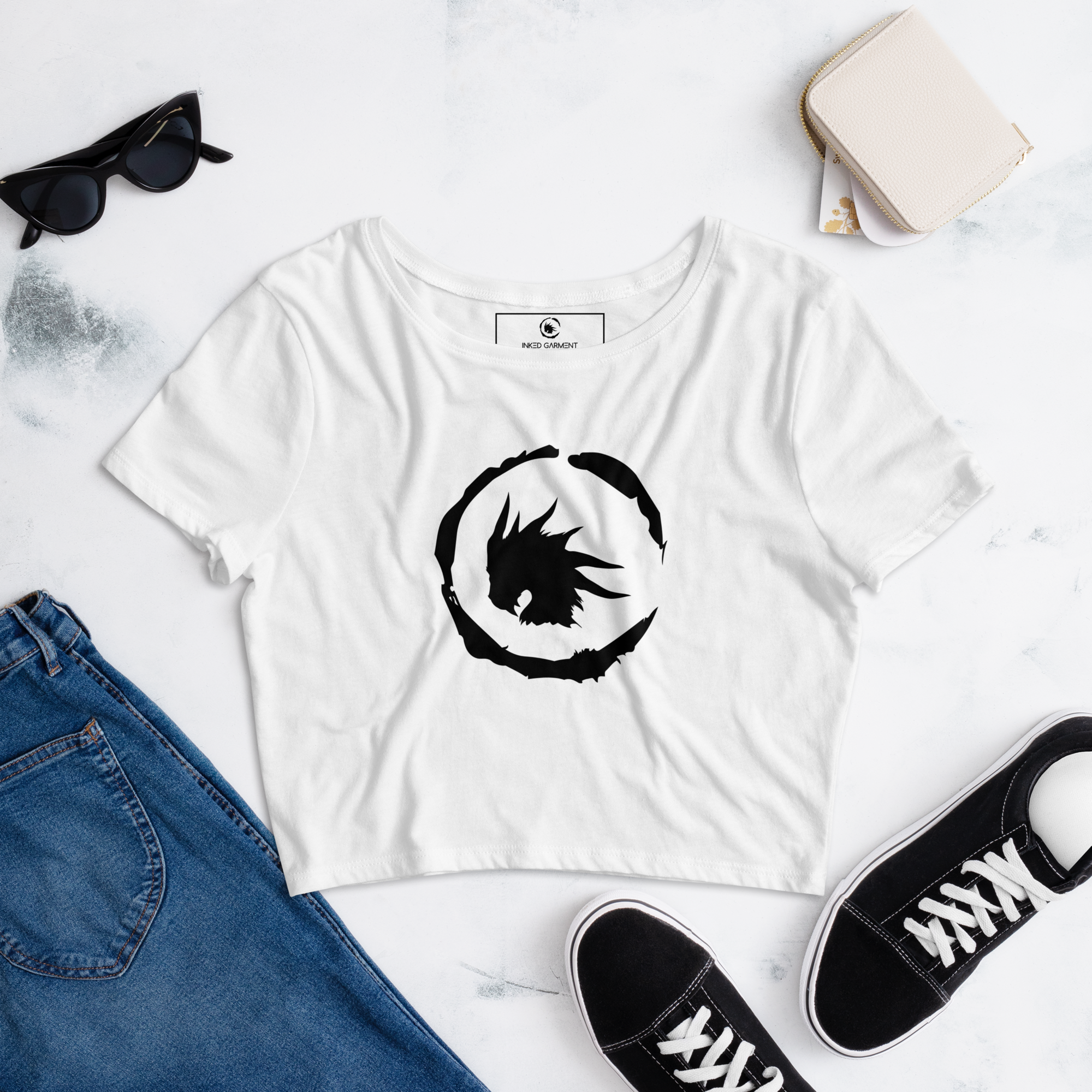 Fierce Essentials Tight Fit Crop Tee White