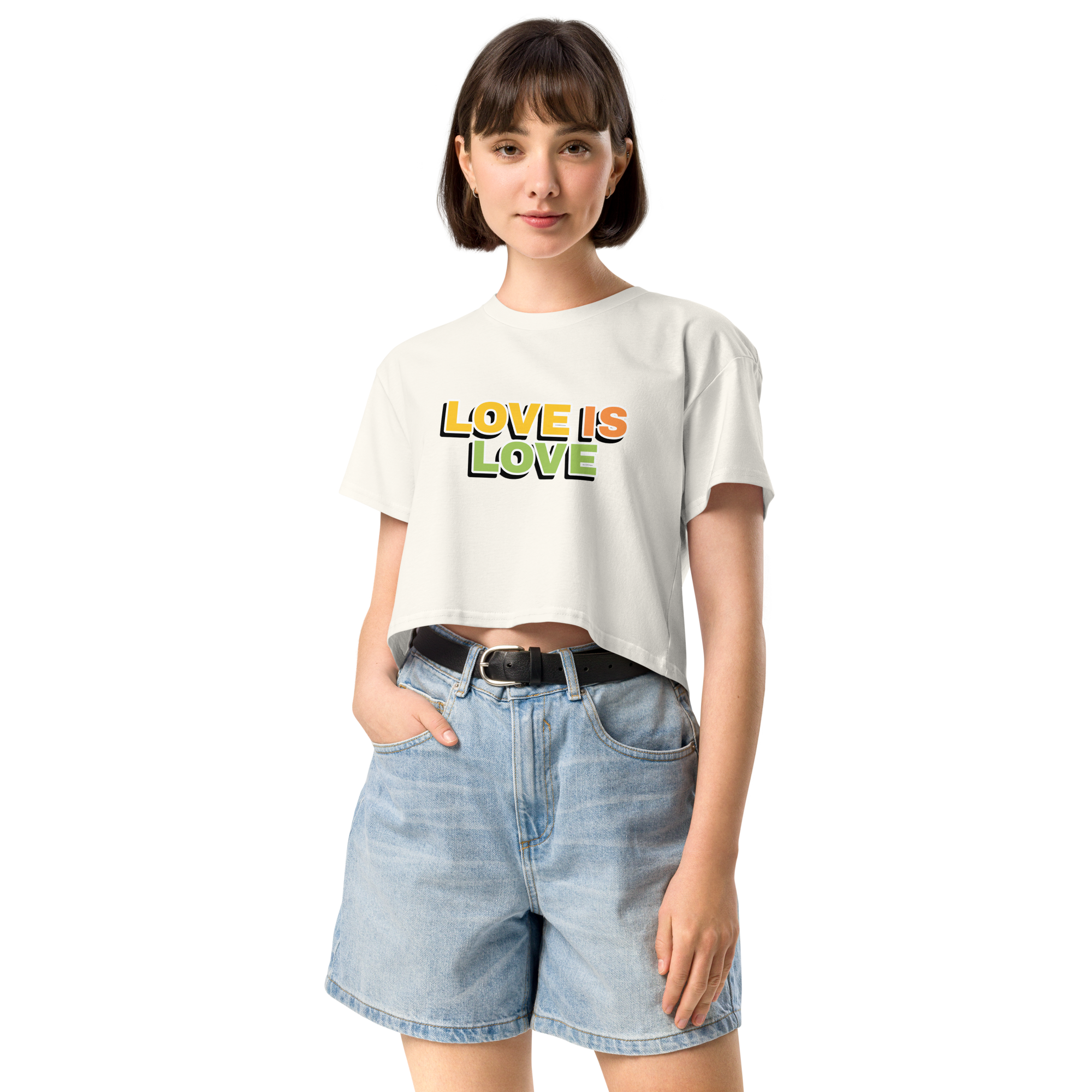 Love is Love Basic Crop Top
