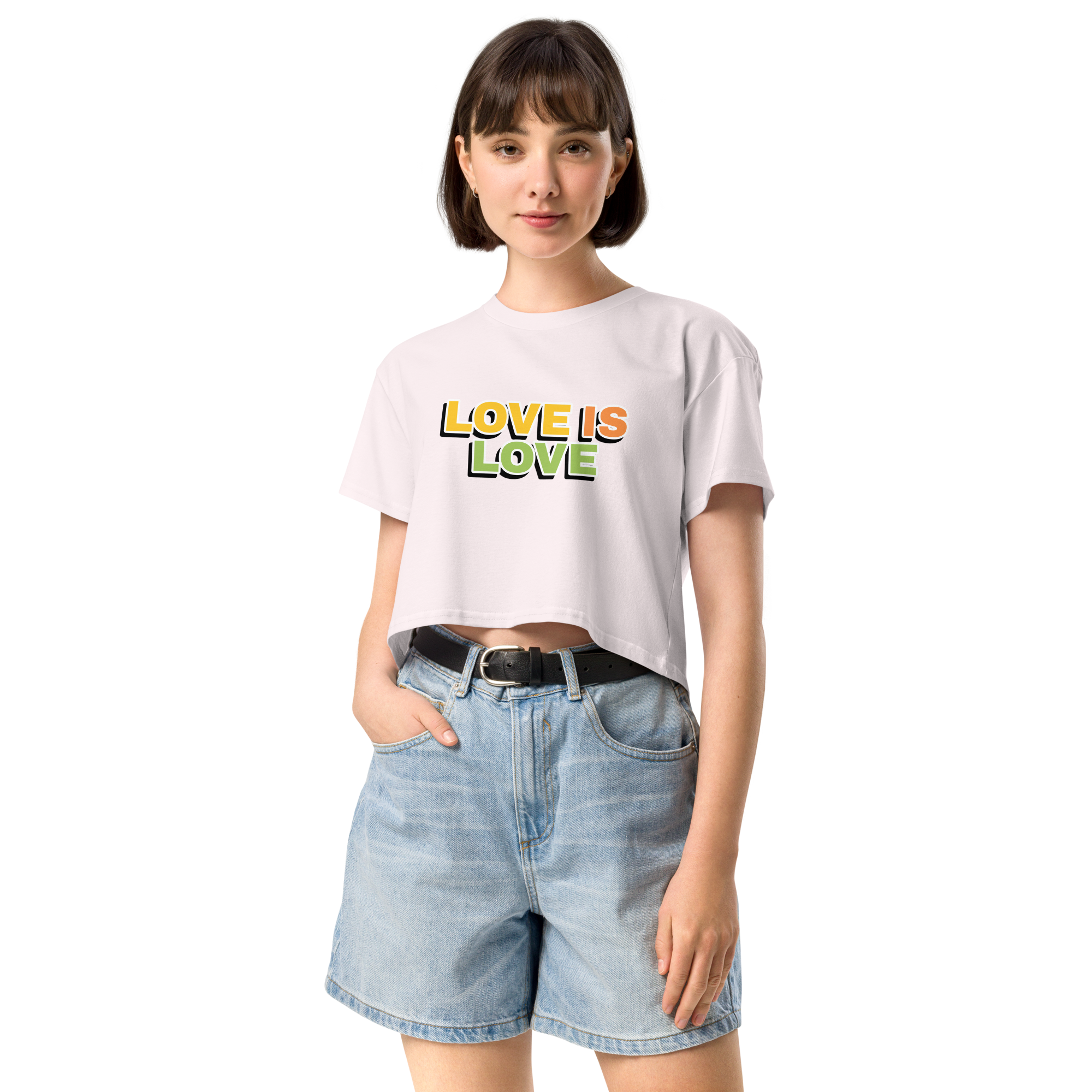 Love is Love Basic Crop Top
