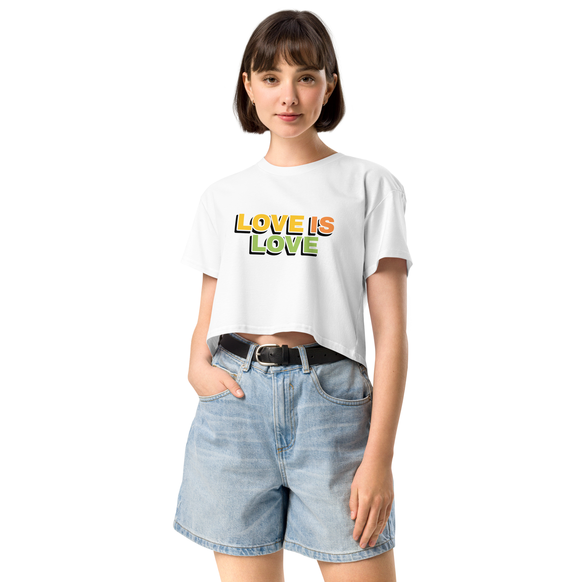 Love is Love Basic Crop Top