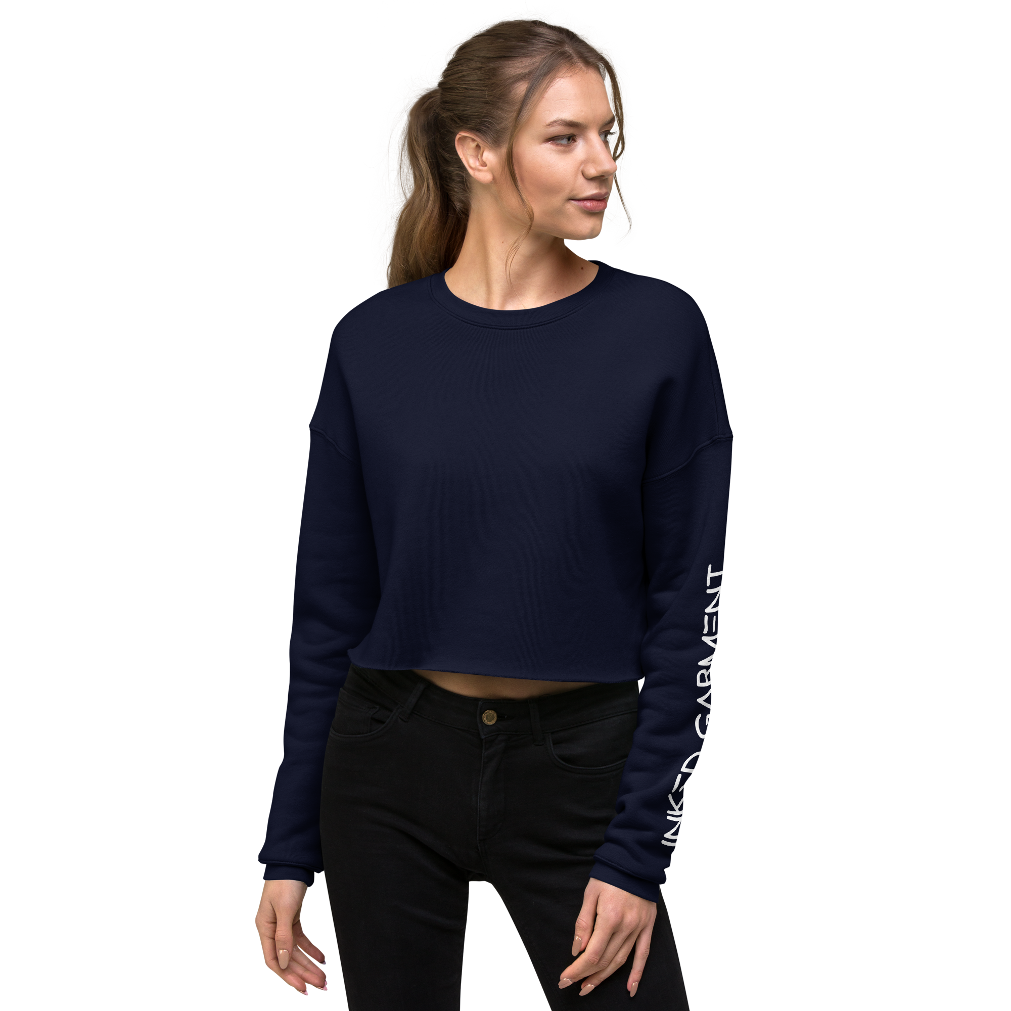 Fierce Essentials Crop Sweatshirt Navy
