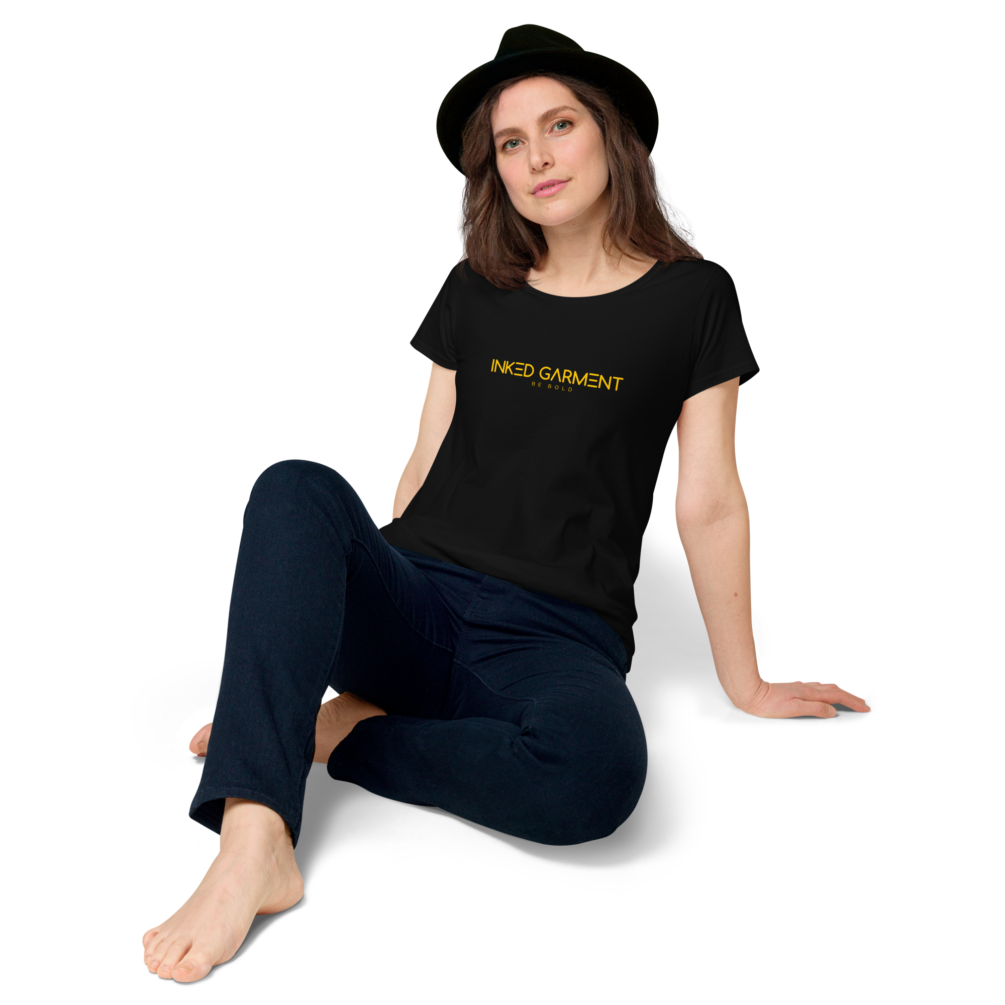 a woman wearing Inked Garment Round Neck Tee